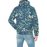 butterfly leaves pattern Men's Padded Hooded Jacket