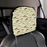 Mustache Beard Pattern Print Design 01 Car Headrest Cover