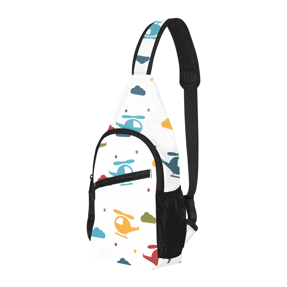 Colorful helicopter pattern All Over Print Chest Bag