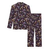 Hummingbird Pattern Print Design 04 Women's Long Pajama Set