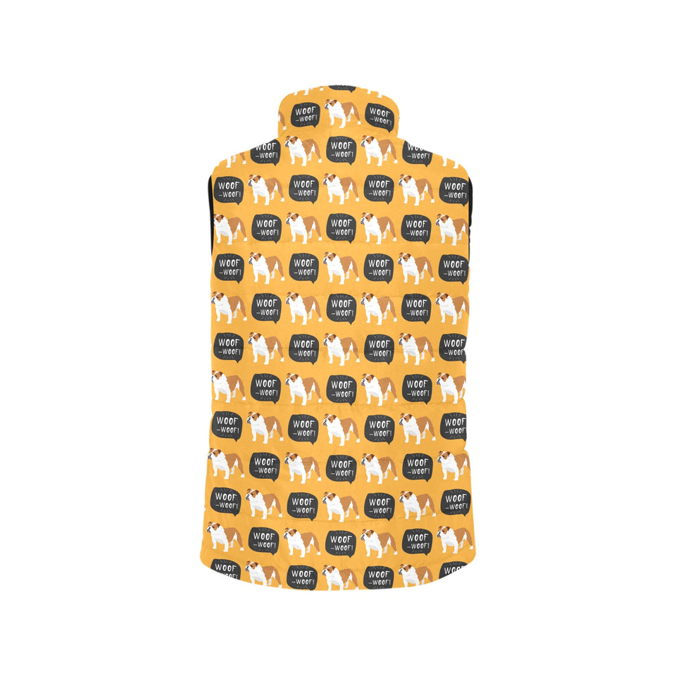 English Bulldog Pattern Print Design 04 Women's Padded Vest