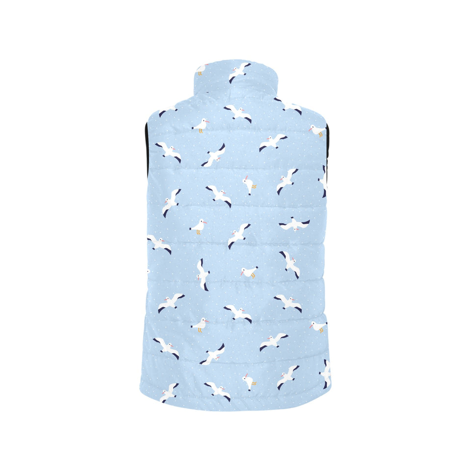 Seagull Pattern Print Design 02 Women's Padded Vest
