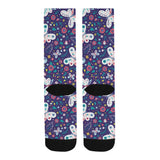 Colorful butterfly flower pattern.eps Crew Socks