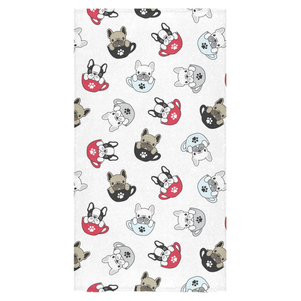 French bulldog cup paw pattern Bath Towel