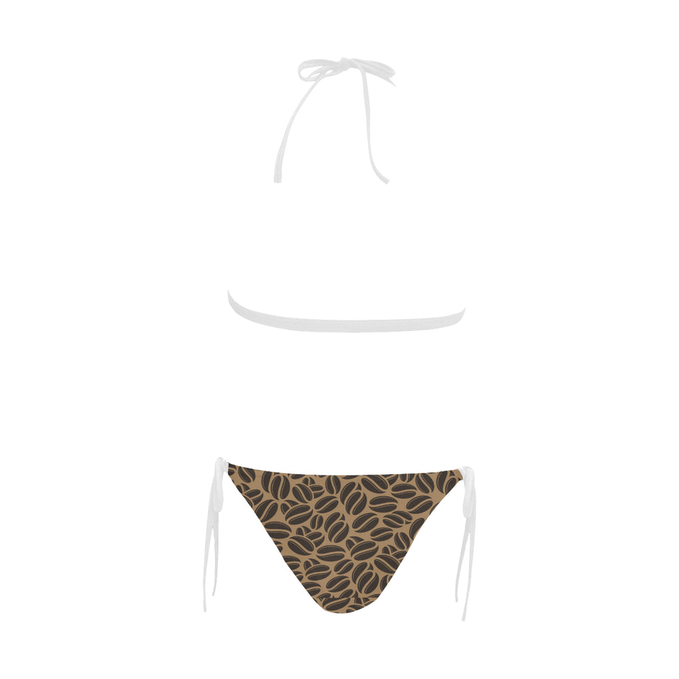 Coffee bean on brown background Sexy Bikinis Two-Piece Swimsuits