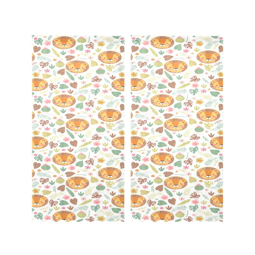 Lion Pattern Print Design 04 Gauze Curtain