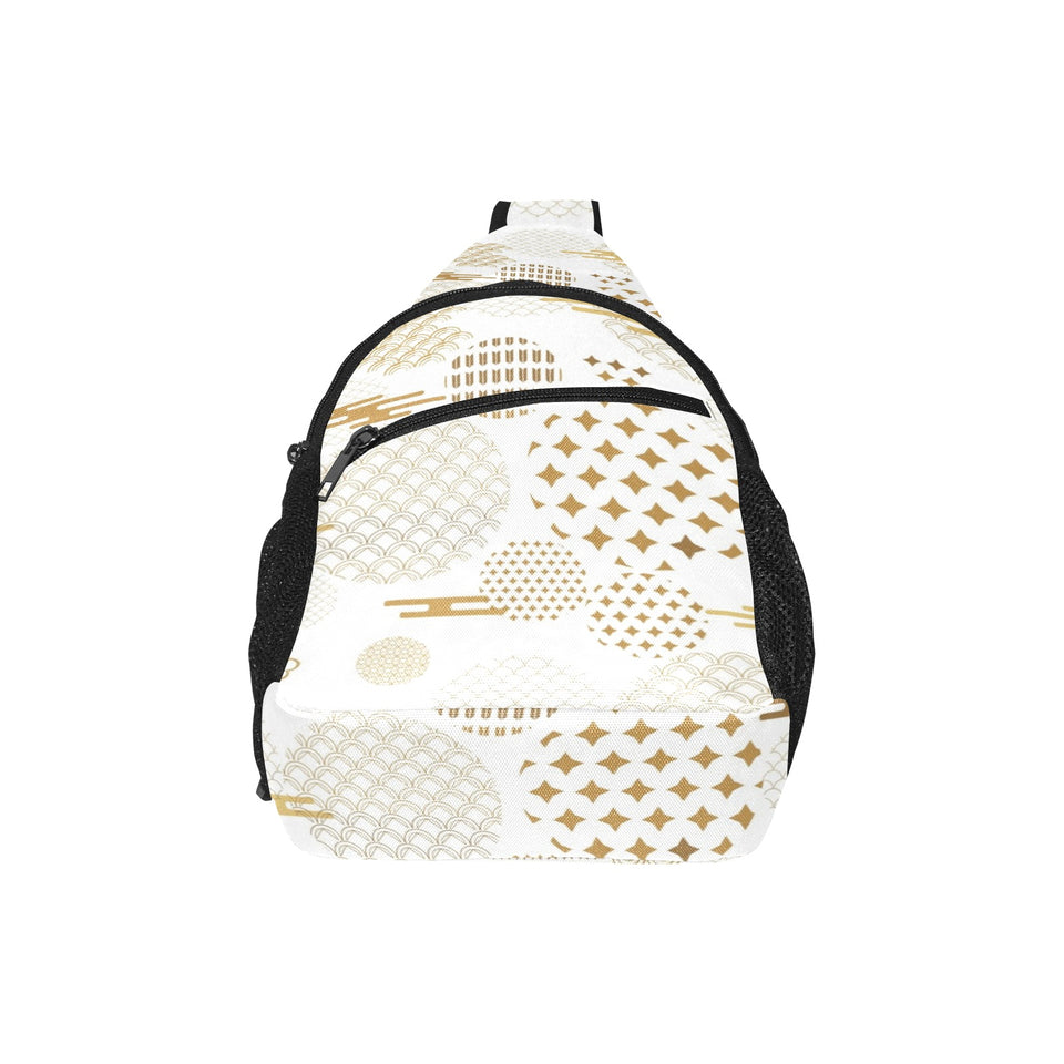 Beautiful gold japanese pattern All Over Print Chest Bag