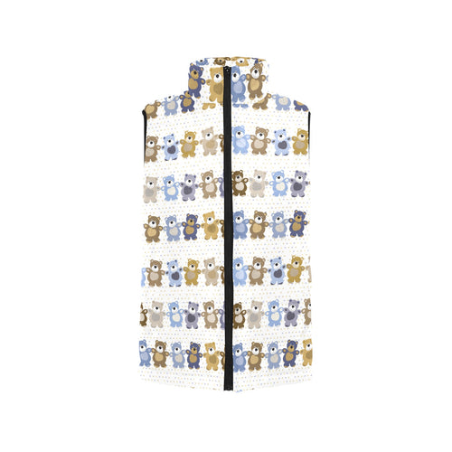 Teddy Bear Pattern Print Design 02 Men's Padded Vest