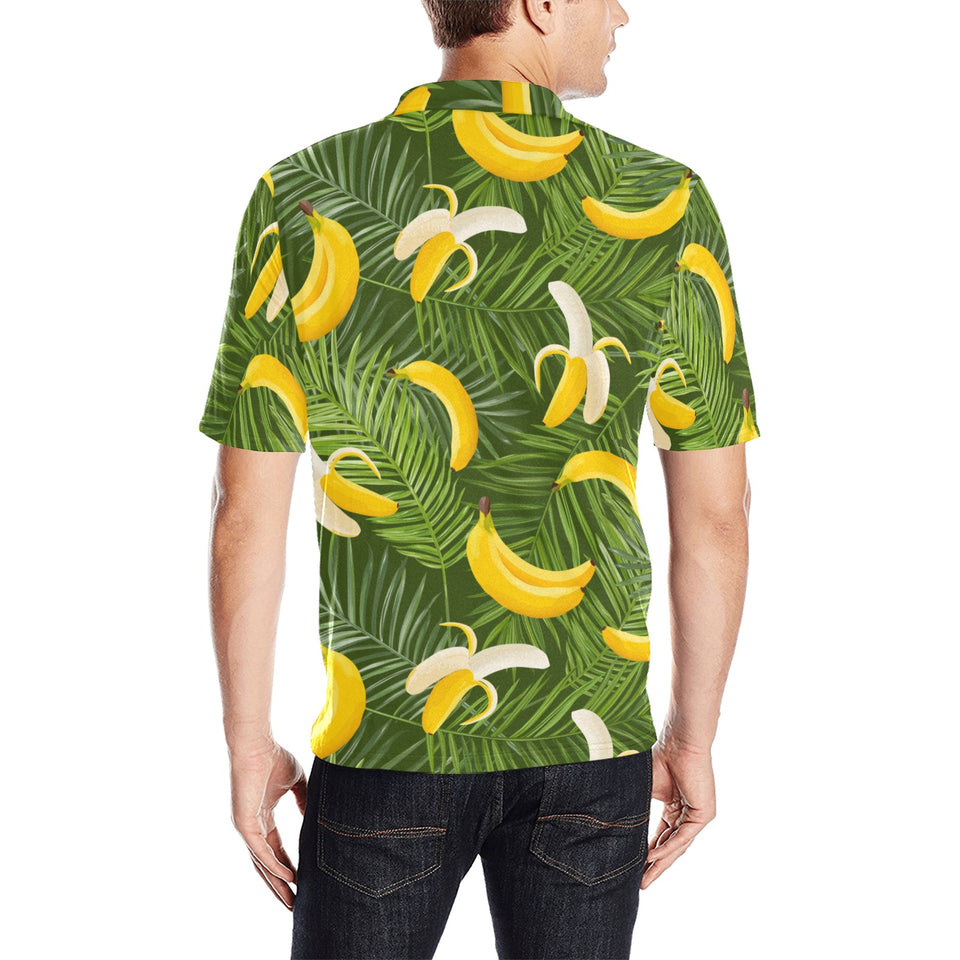 Banana Palm Leaves pattern Men's All Over Print Polo Shirt