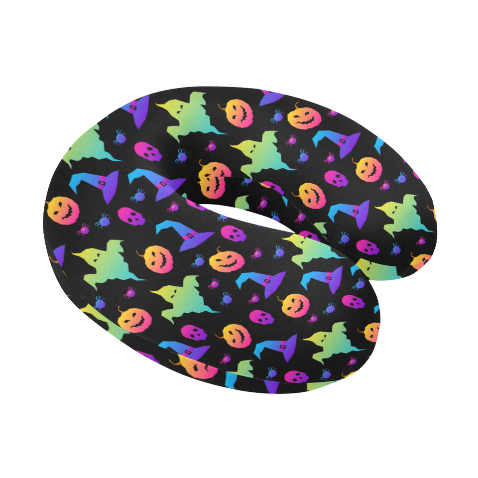 Colorful halloween background U-Shaped Travel Neck Pillow