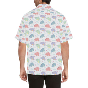 Hippopotamus Pattern Print Design 03 Men's All Over Print Hawaiian Shirt (Model T58)