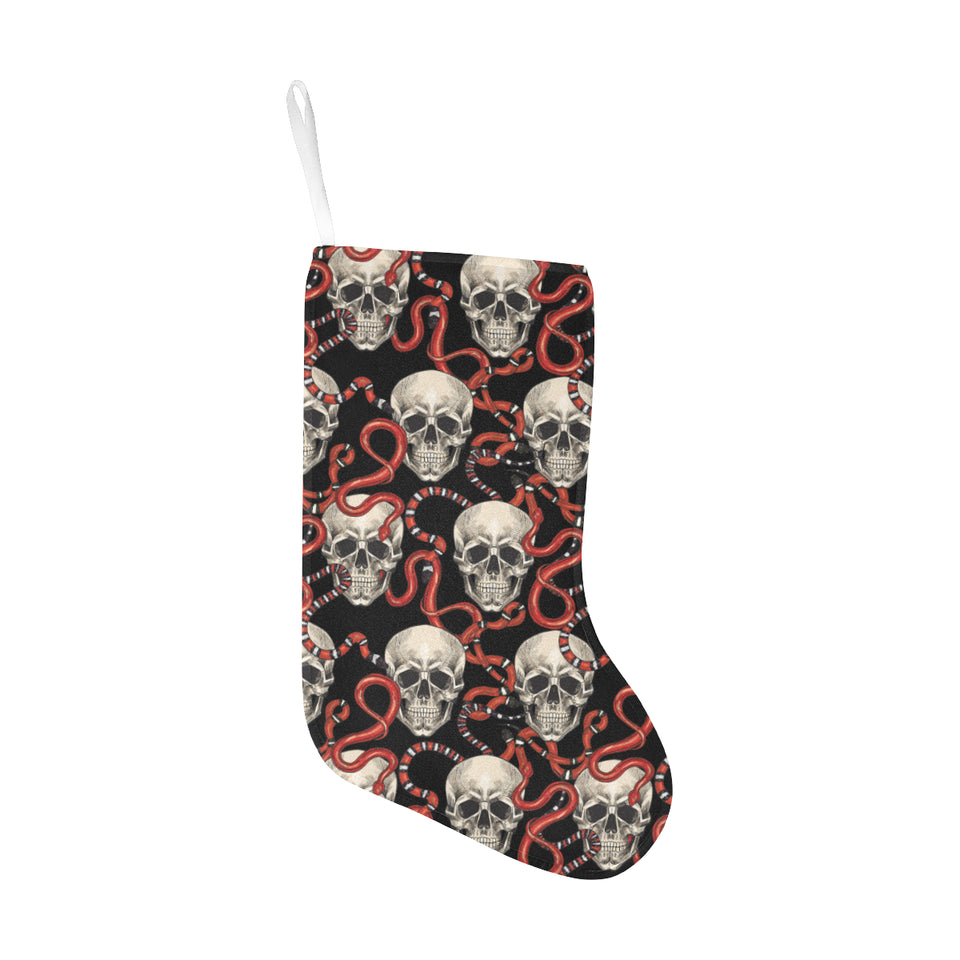 Red snake skull pattern Christmas Stocking