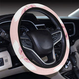 White swan and flower love pattern Car Steering Wheel Cover