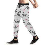 Hand Drawn faces of pandas pattern Unisex Casual Sweatpants