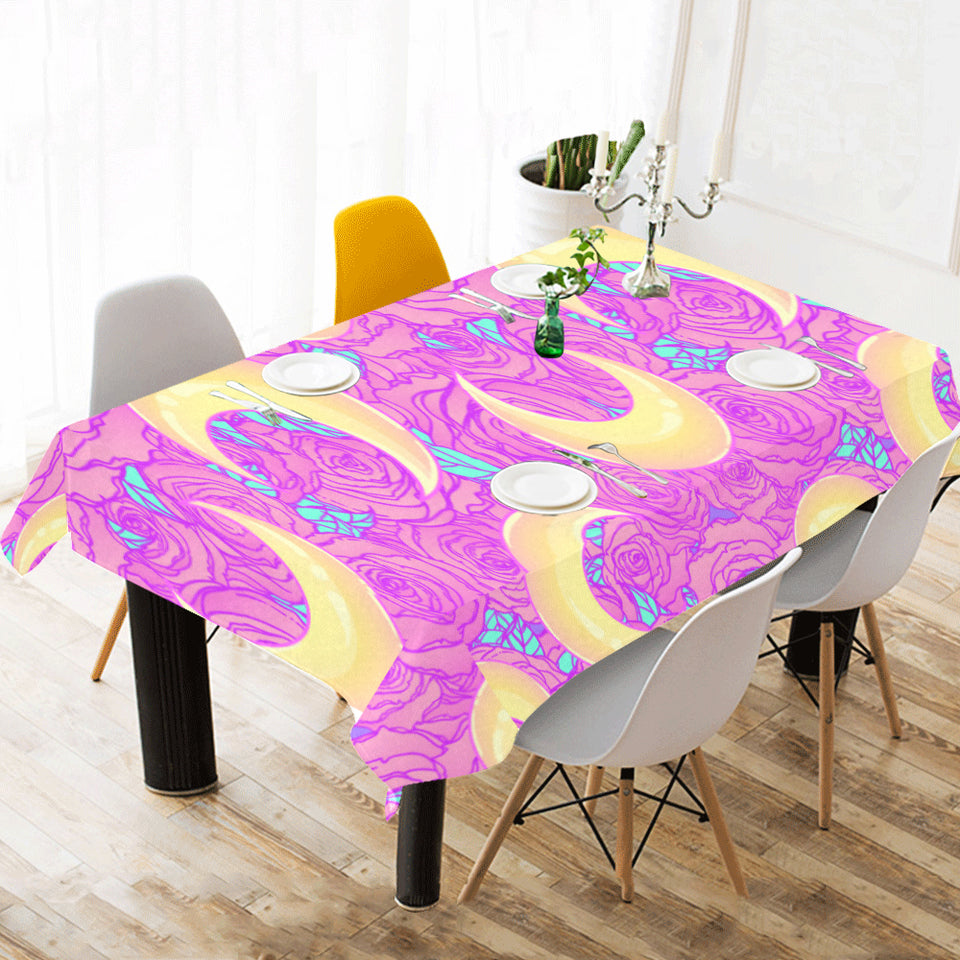 Moon pink rose background Tablecloth