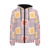 Bread Toast Pattern Print Design 05 Men's Padded Hooded Jacket