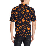 Halloween pattern Pumpkin background Men's All Over Print Polo Shirt