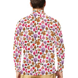 Squirrel Pattern Print Design 02 Men's Long Sleeve Polo Shirt