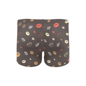 Coffee bean leave pattern Men's Swimming Trunks