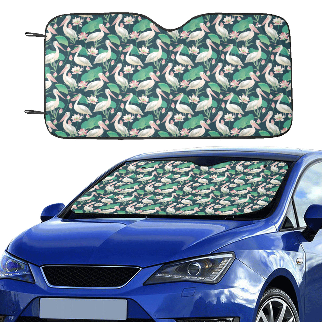 Pelican Pattern Print Design 03 Car Sun Shade