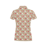 English Bulldog Pattern Print Design 05 Women's All Over Print Polo Shirt