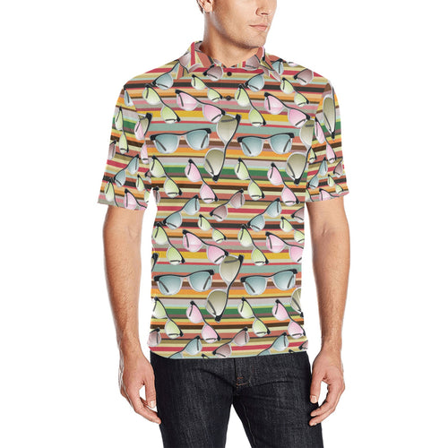 Sun Glasses Pattern Print Design 02 Men's All Over Print Polo Shirt