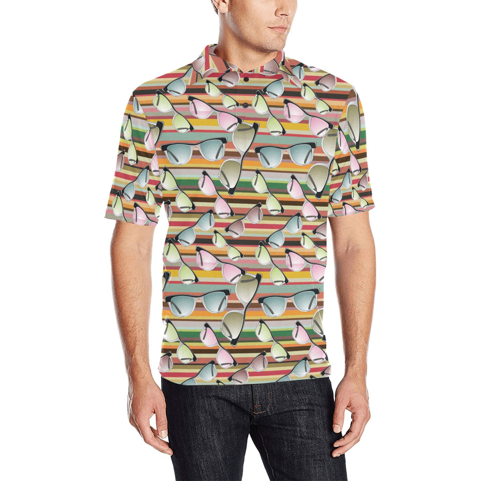 Sun Glasses Pattern Print Design 02 Men's All Over Print Polo Shirt