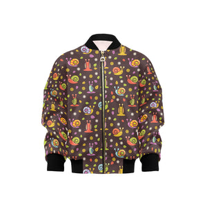 Snail Pattern Print Design 02 Kids' Boys' Girls' Bomber Jacket