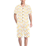 Horseshoes Pattern Print Design 03 Men's V-Neck Short Pajama Set