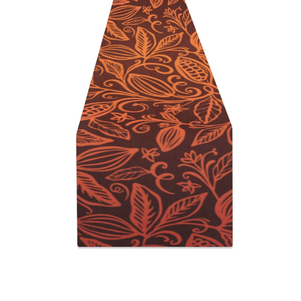 cacao beans tribal polynesian pattern Table Runner
