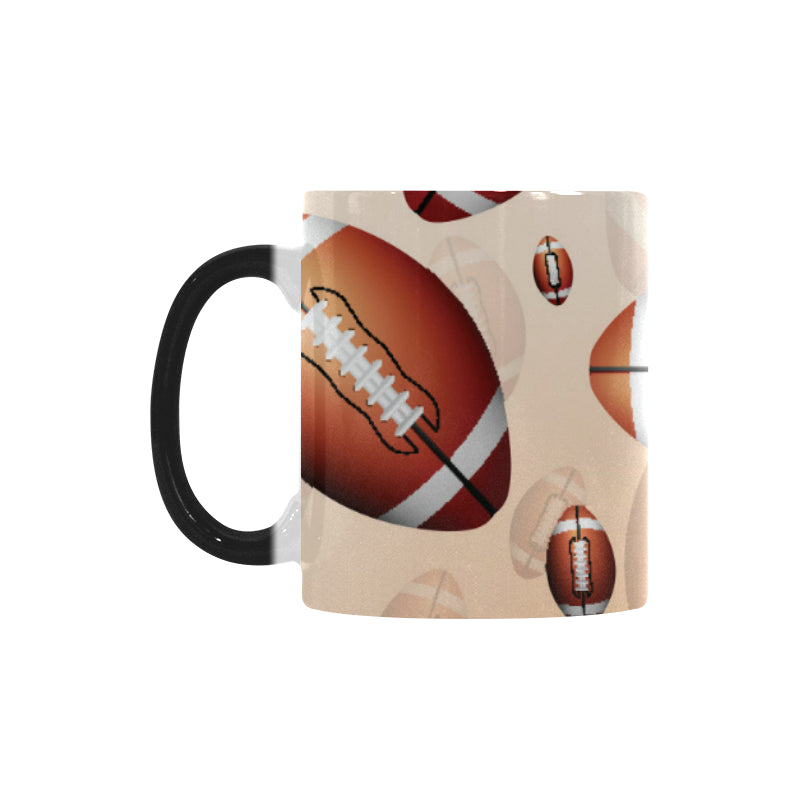 American football ball design pattern Morphing Mug Heat Changing Mug