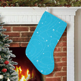 Airplane destinations blue background Christmas Stocking