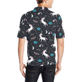 unicorn rainbows moon clound star pattern Men's All Over Print Polo Shirt