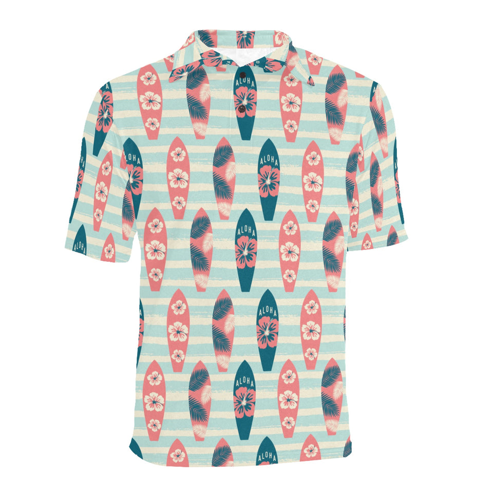 Surfboard Pattern Print Design 02 Men's All Over Print Polo Shirt
