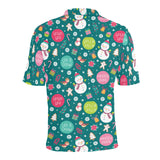 Snowman bird decorative elements christmas pattern Men's All Over Print Polo Shirt