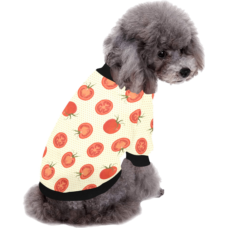 Tomato dot background All Over Print Pet Dog Round Neck Fuzzy Shirt