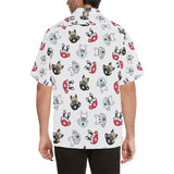 French bulldog cup paw pattern Men's All Over Print Hawaiian Shirt