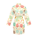 Bicycle Pattern Print Design 01 Women's Long Sleeve Belted Night Robe