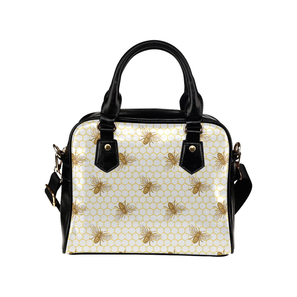 Bee honeycomb seamless design pattern Shoulder Handbag
