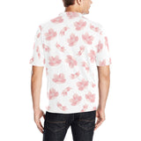 Pink sakura cherry blossom pattern Men's All Over Print Polo Shirt
