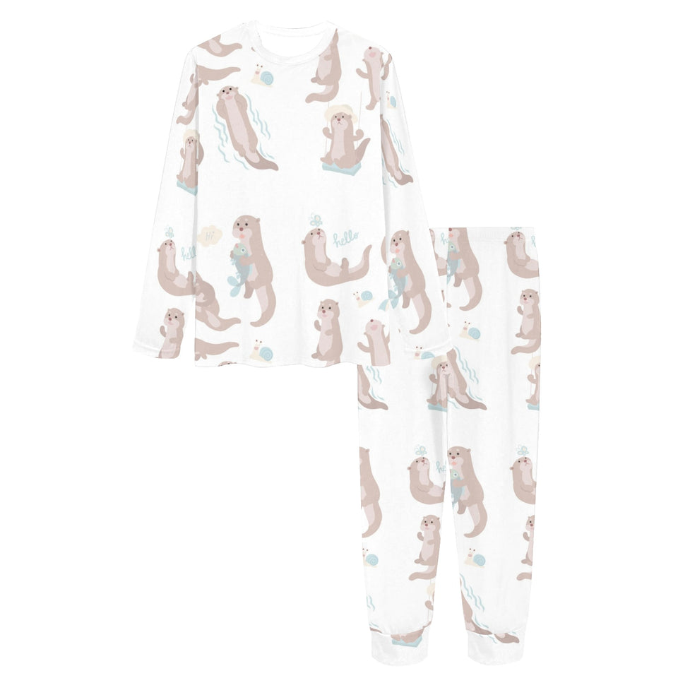 Cute sea otters pattern Women's All Over Print Pajama Set