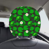 Frog waterlily pattern Car Headrest Cover