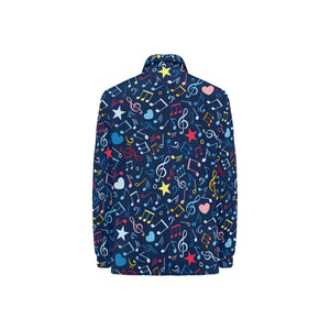 Music Notes Pattern Print Design 03 Women's Long Sleeve Polo Shirt