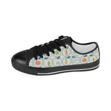 apples leaves pattern Kids' Boys' Girls' Low Top Canvas Shoes Black