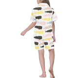 Whale dot pattern Kids' Boys' Girls' V-Neck Short Pajama Set