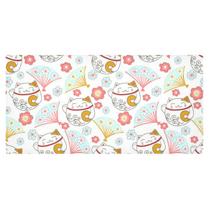Maneki neko cat fan sakura Tablecloth