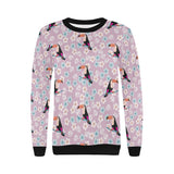 Beautiful toucan flower leaves Women's Crew Neck Sweatshirt