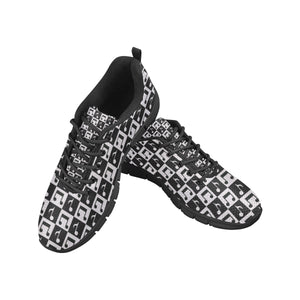 Music Notes Pattern Print Design 01 Men's Breathable Sneakers ( Model 055)