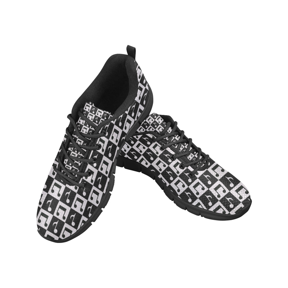 Music Notes Pattern Print Design 01 Men's Breathable Sneakers ( Model 055)