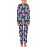 Pineapples pattern zigzag background Women's All Over Print Pajama Set